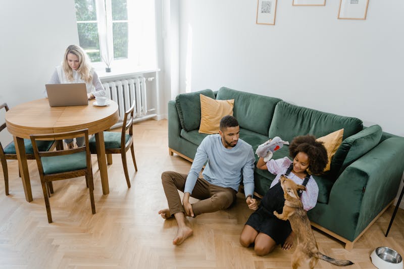 a family inside their humble home